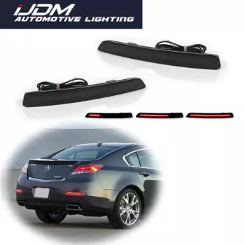 Для Acura TL 2012-2014, красный рефлектор заднего бампера, функция заднего/стоп, задний туман, задний фонарь и динамический сигнал поворота