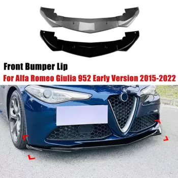 Для Alfa Romeo Giulia 952 ранняя версия 2015-2022 автомобильный передний бампер спойлер разветвитель наружное украшение крышка аксессуары