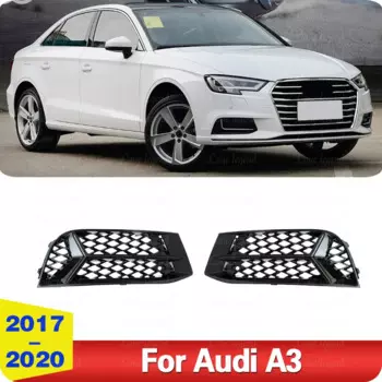 Для Audi A3 2017 2018 2019 2020 сотовая рамка противотуманной фары, полая решетка под сеткой, черные яркие автомобильные аксессуары