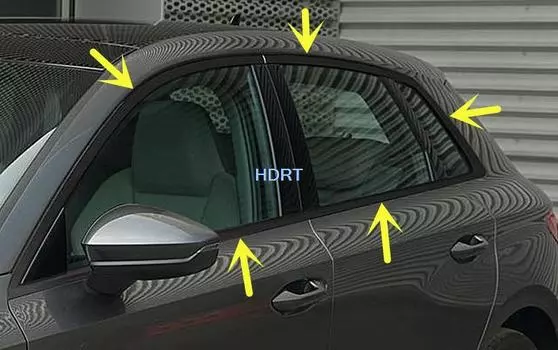 Для Audi A3 8Y 8 в 2021 седан хэтчбек Автомобиль Черный Нержавеющая сталь молдинг оконные накладки Наклейка Автомобильные внешние аксессуары