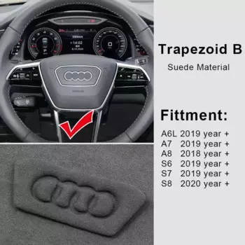 Для Audi A3 A4 A6 A7 A8 S6 S7 S8 Q3 Q5 Q7 Q8 S5 RS6 RS7 Эмблема на руль Украшение Замшевая панель Наклейка Внутренний аксессуар