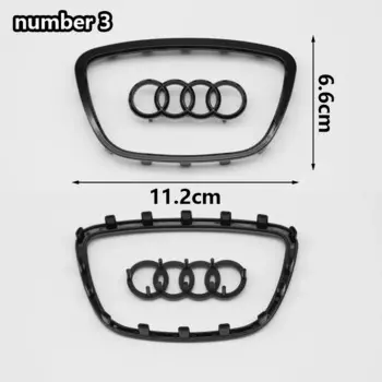 Для Audi A3 A4 B8 8P B9 8V A5 A6 C7 A7 Q3 Q5 Q7 Автомобильный логотип на руле, яркая рамка, полоса, гальваническая наклейка с логотипом автомобиля