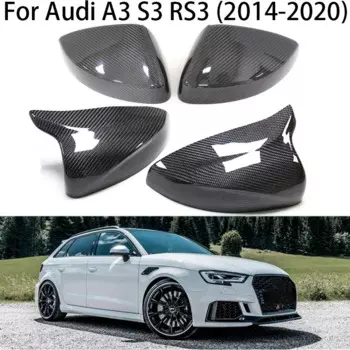 Для Audi A3 RS3 S3 2014 2015 2016 2017 2018 2019 2020 2021 крышка бокового зеркала заднего вида из углеродного волокна, замена/добавление в стиле
