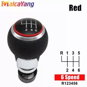 Для Audi A3 S3 8p 2003-2013 A4 S4 Q5 S-Line 2007-2015 Кожаный рычаг переключения передач из искусственной кожи Автомобильная ручка переключения передач 12 мм 5/6 скоростей