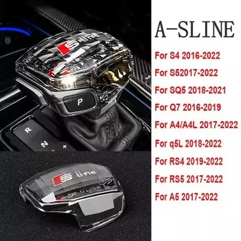 Для Audi A4 A5 A6 A8 A7 Q5 Q7 Q8 Модифицированная хрустальная ручка автомобильной ручки переключения передач, рычаг переключения передач, декор головки с наклейкой RS Sline