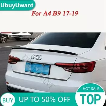 Для Audi A4 B9 2017 2018 2019 ABS неокрашенный окрашенный внешний задний спойлер хвостовой багажник крыло украшение Стайлинг автомобиля