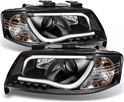 Для Audi A6 C5 Sport Sedan, черная рамка DRL, дневная лампа, проекционная лампа, головка проектора, лампы