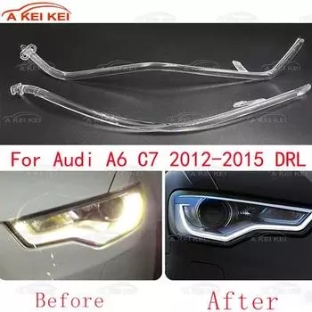 Для Audi A6 C7 2012-2015 автомобильные фары DRL дневные ходовые огни направляющая пластина DRL трубчатая полоса