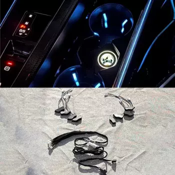 Для Audi A6 C8 2019-2023 передний держатель для напитков, многоцветный окружающий свет