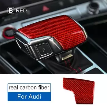 Сухое углеродное волокно для Audi A6 C8 A7 SQ8 RS6 RS7 Q7 Q8 S8 2019 2020 2021 2022 Рамка панели переключения передач Крышка ручки переключения передач Отделка головки