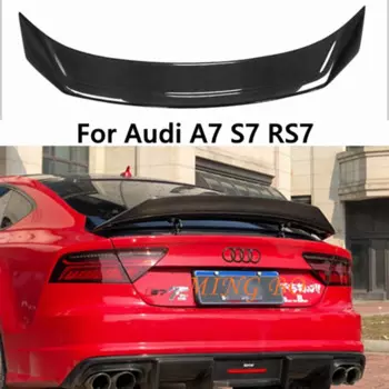Для Audi A7 S7 RS7 2013 2014-2018 задний спойлер из углеродного волокна, багажник, крыло R, стиль, высококачественный спойлер из настоящего углеродного волокна