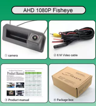 Для Audi Q2 Q2L Q3 Q7 Q8 Q5L / Q5L Sportback / Q4 Q5 e-tron 2017 ~ 2022 ручка для автомобильного грузовика камера заднего вида 170 ° 1080P AHD CVBS