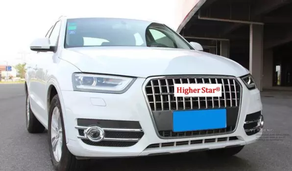 Для Audi Q3 2013-2015, декоративная накладка на переднюю решетку автомобиля из АБС-пластика, декоративная рама для гриля