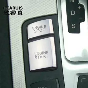 Для Audi Q7 4l 2006-2015 Стайлинг автомобиля электронная крышка ручного тормоза кнопка переключения двигателя Start Stop наклейки аксессуары для интерьера