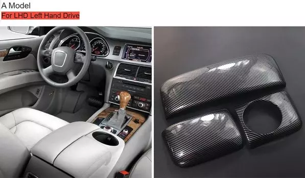 Для Audi Q7 4l 2006-2015 Стайлинг автомобиля, чехол на подлокотник, отделка из углеродного волокна, защелка, крышка, центральная консоль, подлокотник, интерьер, автоаксессуары