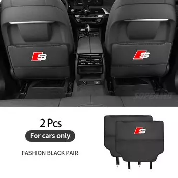 Для Audi S Line S3 S4 S5 S6 S7 S8 SQ5 SQ7 RS3 RS4 RS5 RS6 RS7 Сумка для хранения спинки автомобильного сиденья Защита задней спинки Противоударная накладка