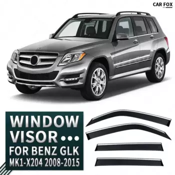 Для BENZ GLK X204 2008-2015 хромированная накладка на окно, аксессуары, ветрозащитные козырьки, защита от дождя, аксессуары