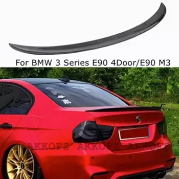 Для BMW 3 серии E90 4 двери/E90 M3 2005-2012 P стиль задний спойлер из углеродного волокна крыло багажника FRP глянцевый черный кованый карбон