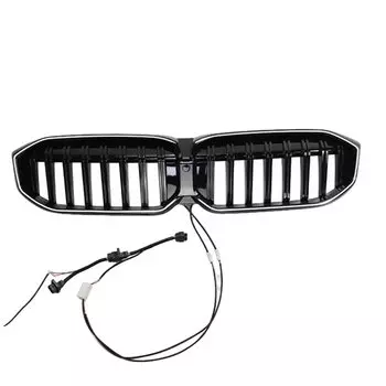 Для BMW 3 серии G20 320i 330i 2023-2024 Передняя решетка почек Гоночная решетка Верхний бампер Радиатор Капот Сетка со светодиодной подсветкой