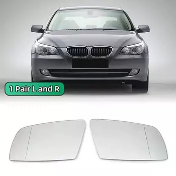 Для BMW 5 серии E60 E61 E63 E64 2003-2008 левое и правое боковое зеркало с подогревом стеклянное широкоугольное зеркало заднего вида