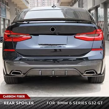 Для BMW 6 серии G32 GT 640i 2017-2022 Углеродное волокно Задний багажник Гоночный спойлер Багажник Крыло автомобиля Задняя крышка багажника Спойлер Крыло Губа