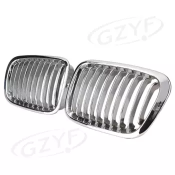 Для BMW E46 Автомобильные серебряные передние решетки Решетка почек 320i 323i 325i 328i 330i 1998 1999 2000 2001 4D Седан Хром Авто аксессуары