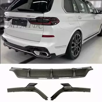 Для BMW G07 X7 M Sport 2019 2020 2021 2022 2023 2024 задний диффузор бампер губа из углеродного волокна вид/Блеск черный спойлер сплиттер