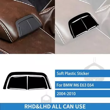 Для BMW M6 E63 E64 2004-2010 центральный подлокотник кнопка отделка рамка крышка фортепиано черные наклейки автомобильная наклейка аксессуары для интерьера