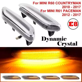 Для BMW MINI COOPER R60 R61 COUNTRYMAN PACEMAN динамический прокрутка мигающий светодиодный боковой габаритный индикатор указателя поворота огни крыла