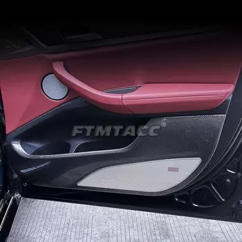 Для BMW X3 IX3 X4 G01 G02 X5 G05 2018-2023 ABS углеродное волокно внутренняя дверная панель защита от удара крышка внутренние наклейки