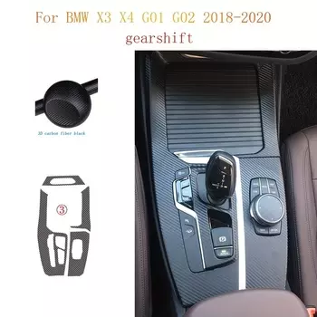 Для BMW X3 X4 G01 G02 2018-2020 Автомобильная наклейка на панель переключения передач Защитная пленка коробки передач из углеродного волокна Черная наклейка для салона автомобиля