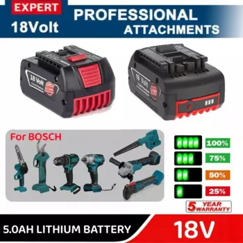 Для BOSCH 18 В 5,0 Ач Высокопроизводительная литий-ионная аккумуляторная батарея GBA 18 В 4,0/6,0 Ач Профессиональная аккумуляторная батарея GBA GSR GSB BAT609