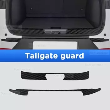 Для BYD Song Plus EV DM 2022-2024 Авто защитная дверь заднего багажника аксессуары с текстурой из углеродного волокна Кожаная наклейка для автомобиля