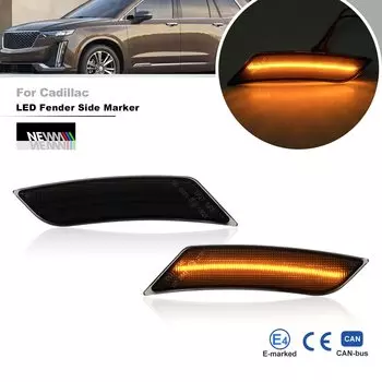 Для Cadillac XT4 2019 + XT6 2020 + бампер, крыло, расклешенный янтарный светодиодный боковой габаритный повторитель, отражатель, комплекты в сборе 84573587 84573588