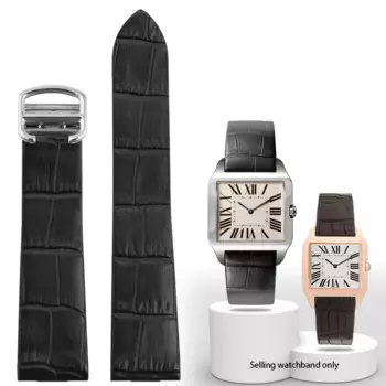 Для Cartier Santos W 2007051 В 2006951 Ремешок для часов из воловьей кожи, тонкий браслет со специальным интерфейсом, ремешок 18 мм, 21 мм, ремень