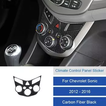 Для Chevrolet Sonic 2012 2013 2014 2015 2016, углеродное волокно/ПВХ, мягкая отделка салона автомобиля, декоративная крышка панели климат-контроля