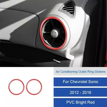 Для Chevrolet Sonic 2012 2013 2014 2015 2016 углеродное волокно/ПВХ салон автомобиля кольцо вентиляционного отверстия мягкая отделка наклейка декоративная крышка