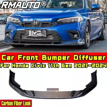 Для Civic Body Kit, передний бампер, крышка из углеродного волокна, защита бампера в стиле MC для Honda Civic 11th Gen 2021-2024, автомобильные аксессуары
