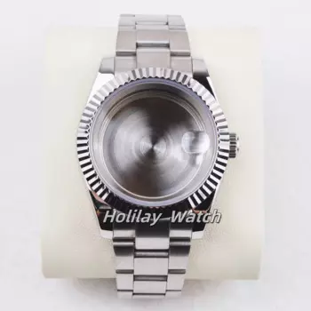 Для Datejust NH35 корпус с сапфировым стеклом, ремешок из нержавеющей стали, браслет, подходит для NH35 NH36, механизм 10 АТМ, водонепроницаемый корпус для часов