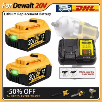 Для Dewalt 20 В DCB200 аккумуляторная отвертка 6,0 Ач/8,0 Ач/12,0 Ач литий-ионный DCB612 DCB609 DCB205 DCB200 DCB182 для Dewalt 20 В fer