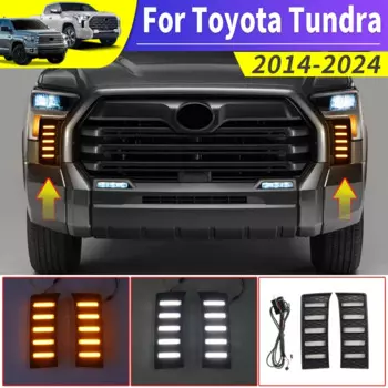 Для дневных ходовых огней Toyota Tundra 2014-2024, светодиодный динамический сигнал поворота, туман, аксессуары для модификации 2020, 2021, 2022, 2023
