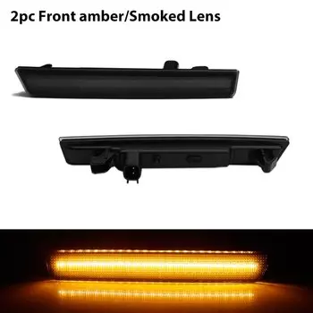 Для Dodge Challenger 2015-2023 дымчатые линзы, передние янтарные задние красные светодиодные автомобильные бамперы, боковые габаритные указатели поворота, расклешенные фонари на крыльях