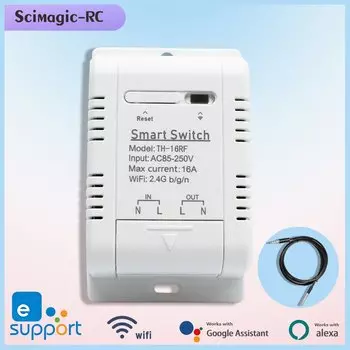 Для EWeLink TH16 Smart WIFI беспроводной переключатель управления 16A 3000 Вт термостат датчик температуры совместим с Alexa Google Home