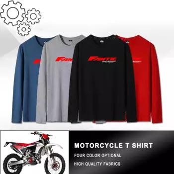 Для Fantic Motor футболка для мотоцикла с круглым вырезом новая футболка с длинным рукавом