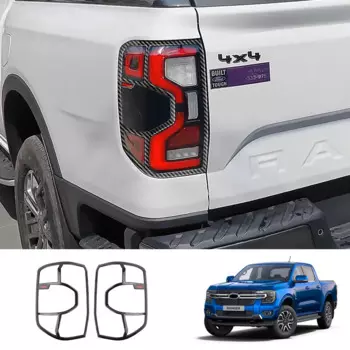 Для Фар Ford Ranger Wildtrak 2022 2023 2024 из углеродного волокна, задний фонарь, рамка, верхнее клейкое украшение, внешние