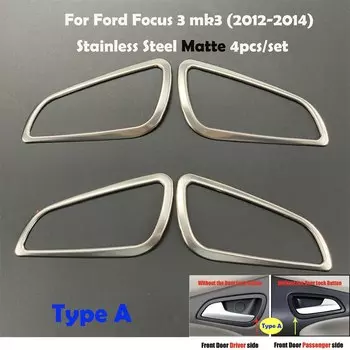 Для Ford Focus 3 MK3 MK4 седан хэтчбек 2012-2022 автомобильные аксессуары интерьерные двери ручная отделка Декоративная рамка наклейка 4 шт.