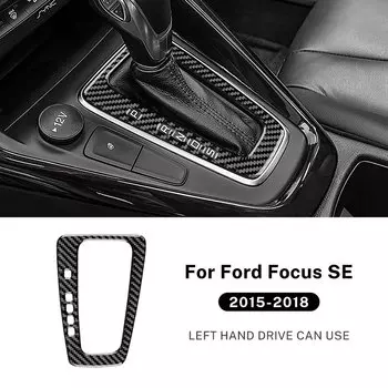 Для Ford Focus SE 2015 2016 2017 2018, наклейка из настоящего мягкого углеродного волокна, LHD автомобильная панель переключения передач, внутренняя отделка, аксессуары