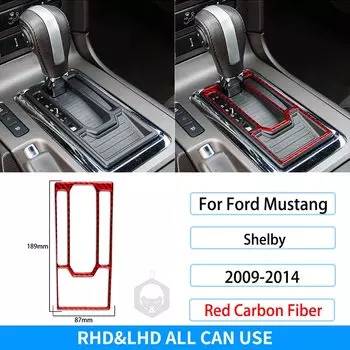 Для Ford Mustang Shelby 2009-2014 натуральное углеродное волокно авто внутреннее управление переключением передач рамка отделка крышка декоративная наклейка