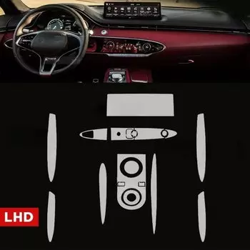 Для Genesis GV70 2021-2024 предварительно вырезанная защитная пленка для салона автомобиля, консоль переключения передач, прозрачная наклейка из ТПУ с защитой от царапин