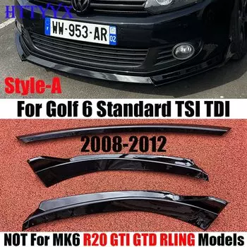Для Golf 6 MK6 TSI TDI Standard 2008 2009 2010 2012, стиль Maxton, передний бампер автомобиля, разделитель губ, диффузор, комплект кузова, защита спойлера